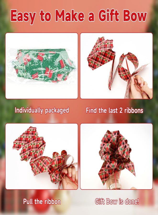 جيجاكرافت مجموعة جيج كرافت من 24 قطعة من فيونكات عيد الميلاد لتغليف الهدايا، فيونكات عيد الميلاد مقاس 5 بوصات لتزيين سلال الهدايا وزجاجات النبيذ (مربعات) - Image 3